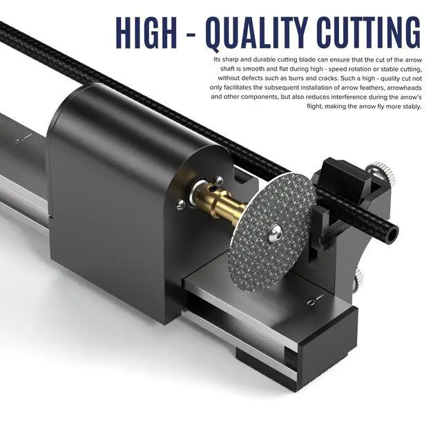 Alt view image 4 of 7 - Electric Arrow Saw, Carbon Arrow Cutter with 2x Resin Saw Blade, Adjustable 4.3-32 Archery Arrow Cutting Saw Tool with Precision Scale, Dust Cover, Aluminum Alloy Arrow Saw