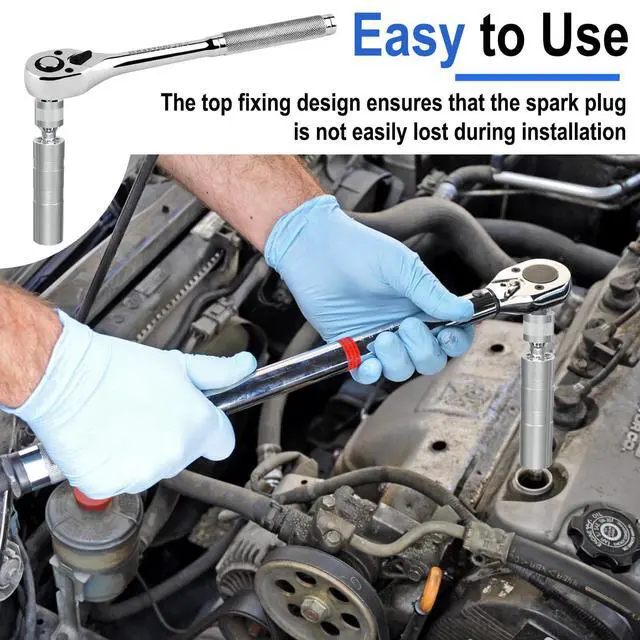 Alt view image 5 of 7 - 14mm&16mm Spark Plug Socket Set, Thin Wall 3/8" Drive Spark Plug Sockets Removal Tool, 12 Point, Magnetic Swivel Spark Plugs Socket for Most Car Models
