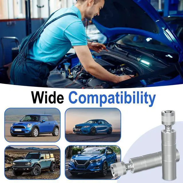 Alt view image 7 of 7 - 14mm&16mm Spark Plug Socket Set, Thin Wall 3/8" Drive Spark Plug Sockets Removal Tool, 12 Point, Magnetic Swivel Spark Plugs Socket for Most Car Models