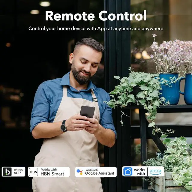 Alt view image 4 of 7 - Outdoor Smart WiFi Plug, Heavy Duty Wi-Fi Timer with Two Grounded Outlet, Wireless Remote Control by App Compatible with Alexa and Google Home Assistant 2.4 GHz Network only, ETL Listed (1 Pack)