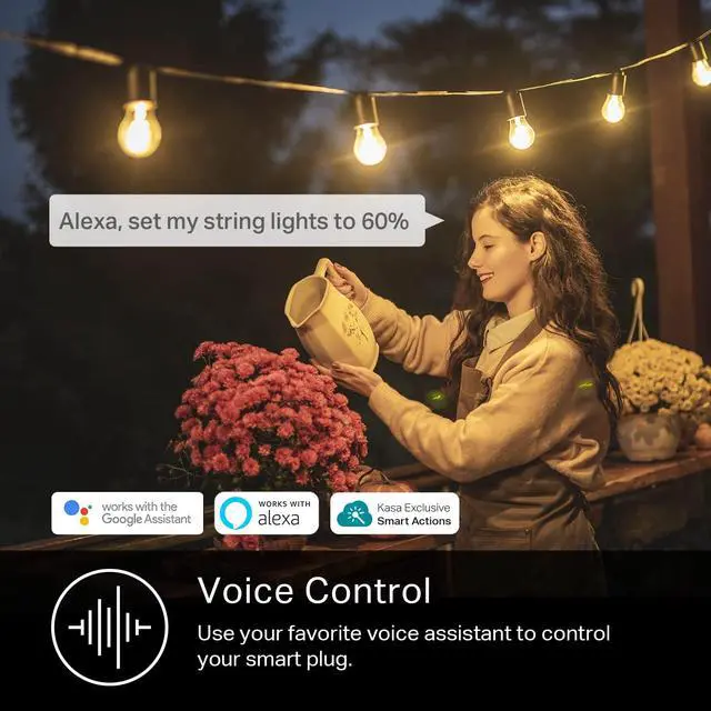 Alt view image 3 of 4 - Outdoor Plug, Smart Home Wi-Fi Outlet Timer, Max Load 15A/1875W, IP64 Weather Resistance, Compatible with Alexa, Google Home & SmartThings, No Hub Required, ETL Certified(KP401)