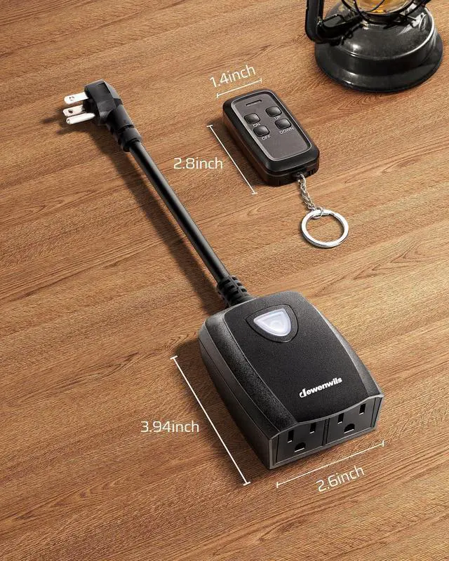 Alt view image 7 of 7 - Outdoor Dimmer for String Lights, Smart Dimmer Plug with Remote, Compatible with Alexa & Google Home, Waterproof, 100FT Range, Remote Dimming for Dimmable LED/Tungsten Bulbs