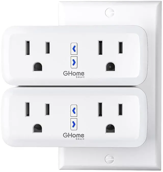 Main image of Dual Smart Plug 15A, Plugs Work with Alexa and Google Home, 2-in-1 Compact Smart Outlet Timer with APP Remote Control, 2.4GHz Wi-Fi Only, No Hub Required, FCC Listed, 2 Pack