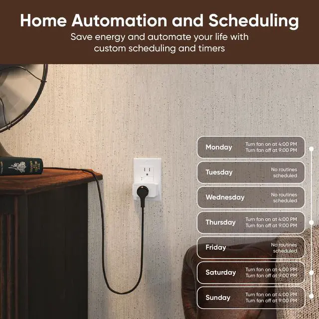 Alt view image 4 of 6 - Plug, 2.4GHz WiFi Smart Plug, Works with Alexa, Google Assistant, IFTTT, No Hub Required, Two-Pack, White