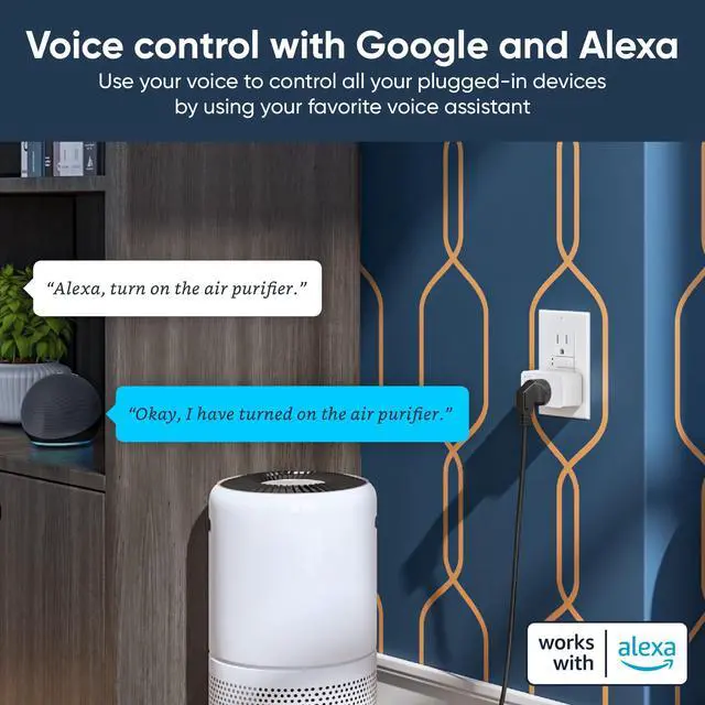 Alt view image 5 of 6 - Plug, 2.4GHz WiFi Smart Plug, Works with Alexa, Google Assistant, IFTTT, No Hub Required, Two-Pack, White