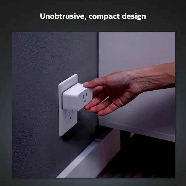 Alt view image 4 of 7 - Smart Plug, White - 1 Pack - Turns Any Light Into a Smart Light - Control with Hue App - Compatible with Alexa, Google Assistant, and Apple HomeKit