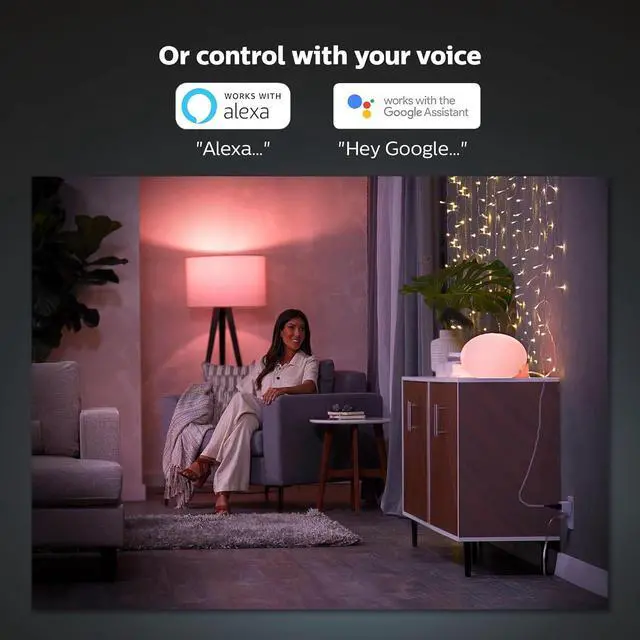 Alt view image 6 of 7 - Smart Plug, White - 1 Pack - Turns Any Light Into a Smart Light - Control with Hue App - Compatible with Alexa, Google Assistant, and Apple HomeKit