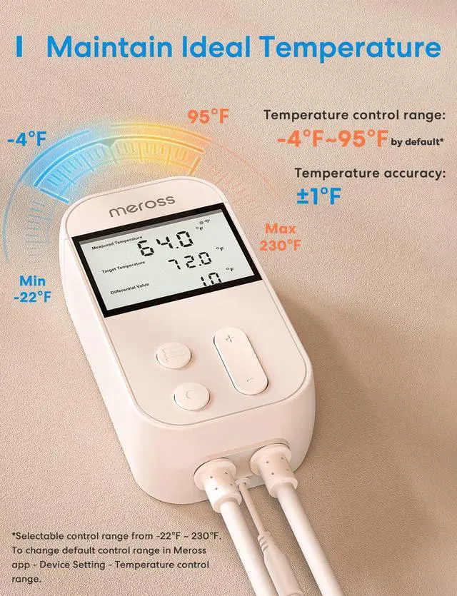 Alt view image 5 of 7 - Smart Temperature Controller 15A 1800W, Smart Wi-Fi Thermostat Controlled Outlet Plug Works with Apple Home, Alexa, Google Home for Heating Cooling Homebrew Fermentation Reptiles Greenhouse