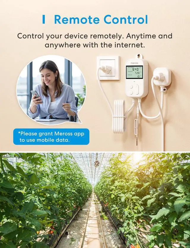 Alt view image 7 of 7 - Smart Temperature Controller 15A 1800W, Smart Wi-Fi Thermostat Controlled Outlet Plug Works with Apple Home, Alexa, Google Home for Heating Cooling Homebrew Fermentation Reptiles Greenhouse