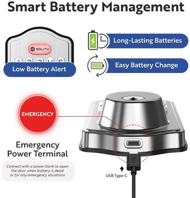 Alt view image 5 of 7 - Smart Digital Electronic Deadbolt Door Lock, Keyless Entry, Auto Lock, 100 Custom Codes, Easy Installation, Keypad for Front & Back Door, Residential & Commercial, AT1 (Satin Nickel)