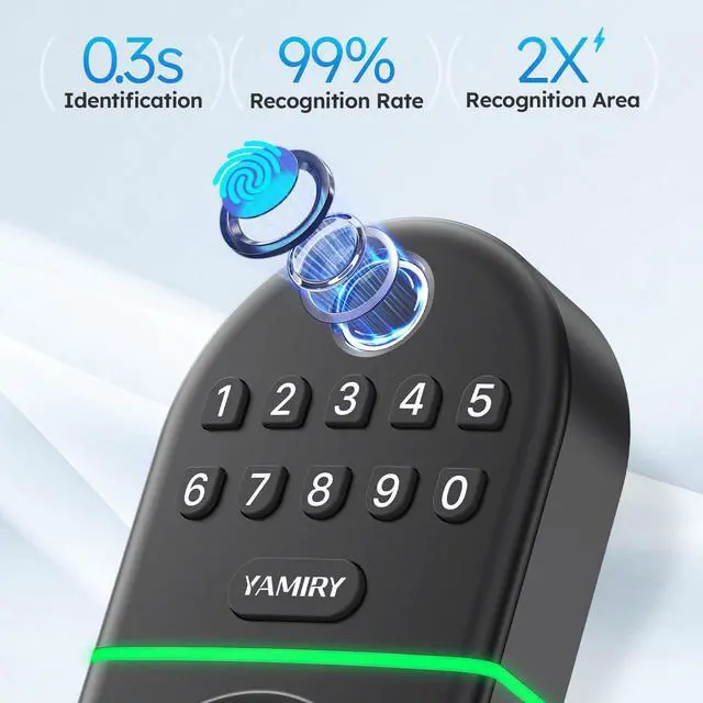 Alt view image 7 of 7 - Electronic Keypad Deadbolt, Fingerprint Door Lock,Keyless Entry Digital Lock for Front Door, Smart Deadbolt,Easy Installation