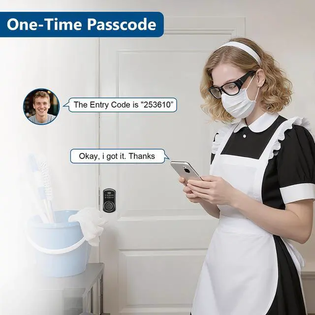 Alt view image 6 of 7 - Smart Door Knob Lock with Keypad,Keypad Door Knob with Handle for Bedroom,Fingerprint Door Locks with Code/App/Keycard/NO Drill/Digital Finger Print Lock for Indoor& Front Doors