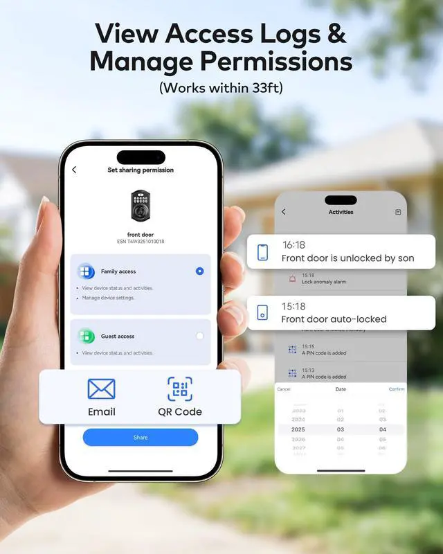 Alt view image 4 of 7 - TE018 Smart Door Knob with Keypad, App Control, Keyless Entry Digtal Door Lock with Handle, Remote Share One-Time Code, Auto Lock, Easy Installation for Front Door, Bedroom, Rental, Matte Black