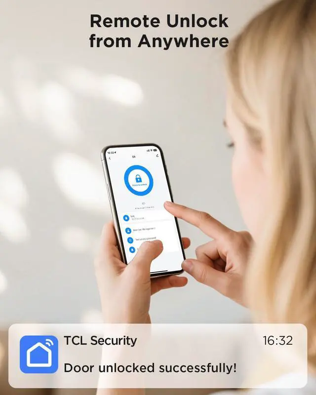 Alt view image 4 of 7 - D1 Smart Lock, Fingerprint Door Lock, Keyless Entry Keypad Deadbolt Lock for Front Door, Built-in WiFi, Works with Alexa/Google Assistant, Easy Installation, 8 Months Battery (Black)