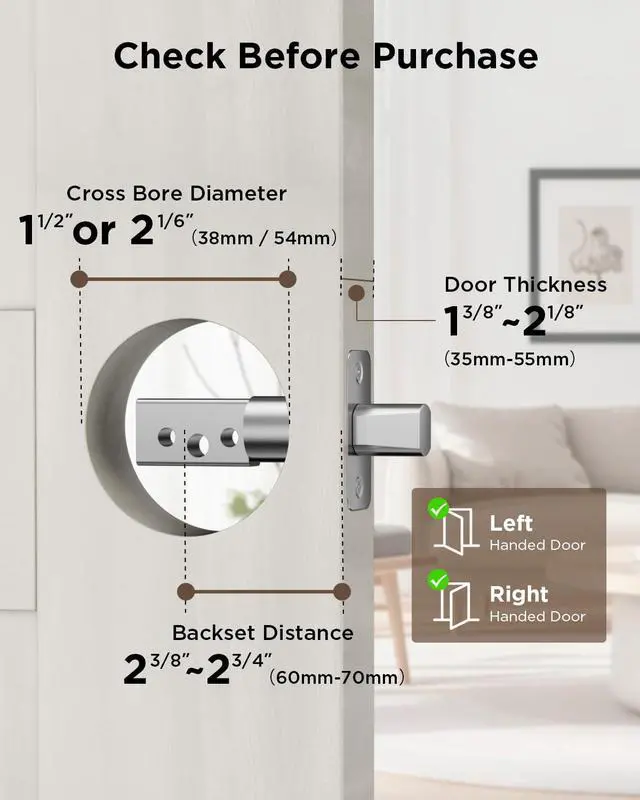 Alt view image 7 of 7 - D1 Smart Lock, Fingerprint Door Lock, Keyless Entry Keypad Deadbolt Lock for Front Door, Built-in WiFi, Works with Alexa/Google Assistant, Easy Installation, 8 Months Battery (Black)