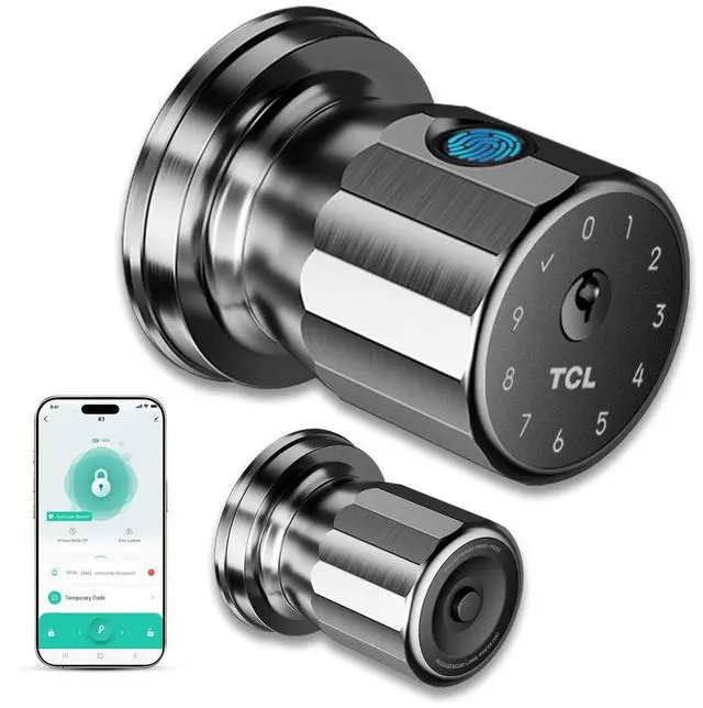 Main image of K1 Smart Knob, Fingerprint Door Knob with Lock, Keyless Entry Biometric Electronic knob, App Control & Code Keypad Door Lock for Bedroom, Apartment, Home, Office & Garage