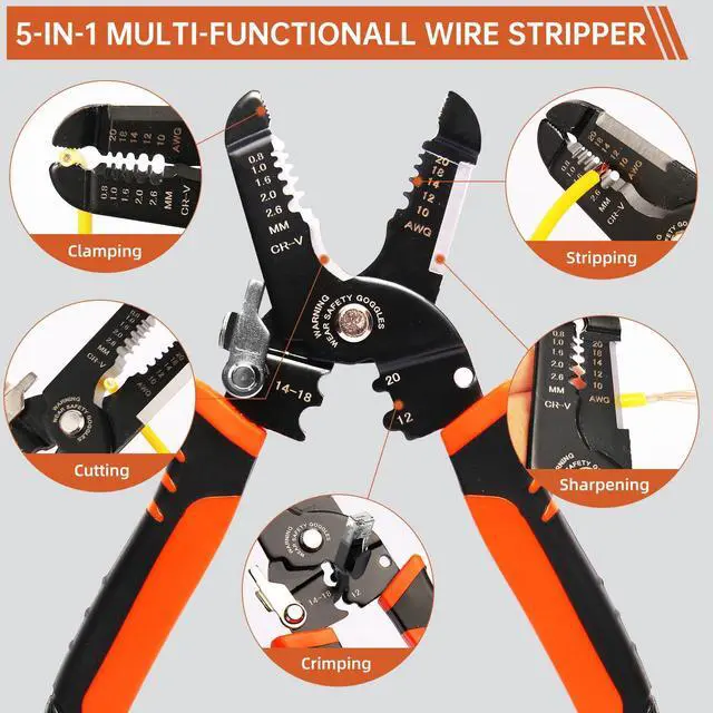 Alt view image 2 of 7 - Wire Stripper, 3-rd Generation Wire Strippers or Crimping Tool, 5-IN-1 Wire Crimper or Cutter, 10-20 AWG Electric Wire, Multi-Function Hand Tools