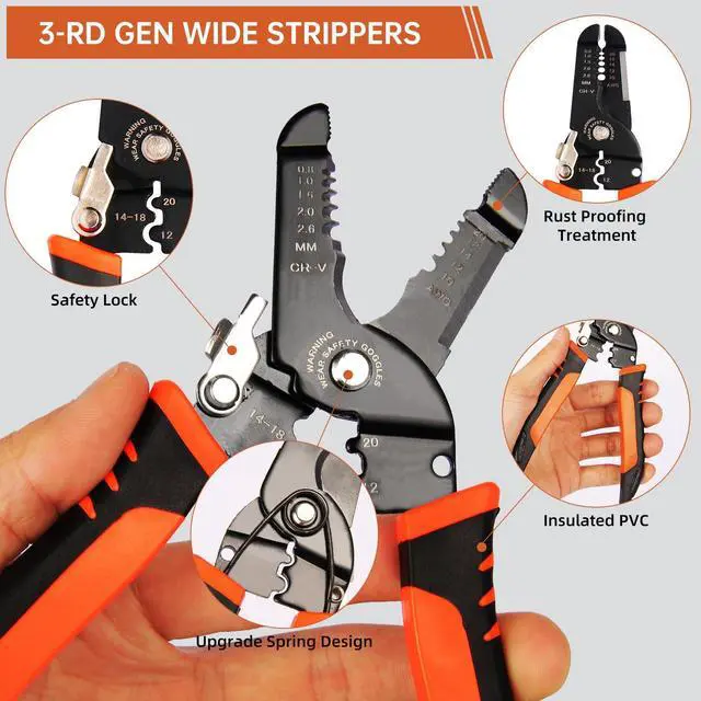 Alt view image 5 of 7 - Wire Stripper, 3-rd Generation Wire Strippers or Crimping Tool, 5-IN-1 Wire Crimper or Cutter, 10-20 AWG Electric Wire, Multi-Function Hand Tools