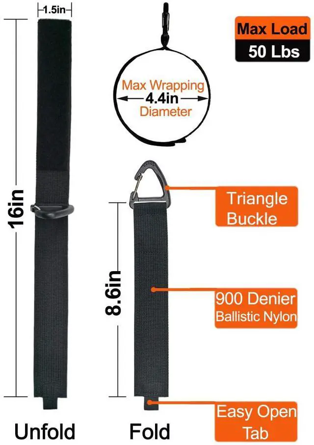 Alt view image 6 of 7 - Extension Cord Holder Organizer(4 Pack L), Extension Cord Hanger for Garage Organization and Storage, 16-Inch Heavy Duty Storage Straps, Garage Gadgets for Men