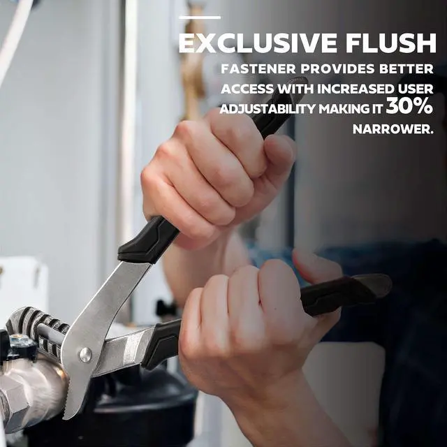 Alt view image 5 of 7 - 10-Inch Tongue and Groove Pliers, Straight Jaw Pliers with Cushion grip, 6 Jaw positions, 2.1" Jaw Capacity