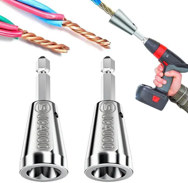 Main image of Wire Twister Tool for Drill, 2026 Upgrades Wire Nut Twister for Drill Profession Electricians Tool, 6MM Hex Shank Cable Wire Twisting Tool Wire Twister Wire Connector for 9-22 AWG (2pcs)