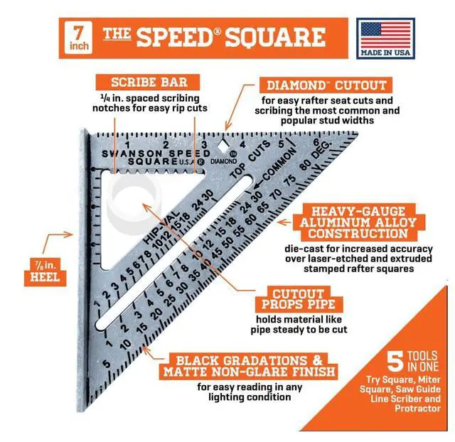 Alt view image 3 of 7 - S0101 7 Inch Speed Square, Blue