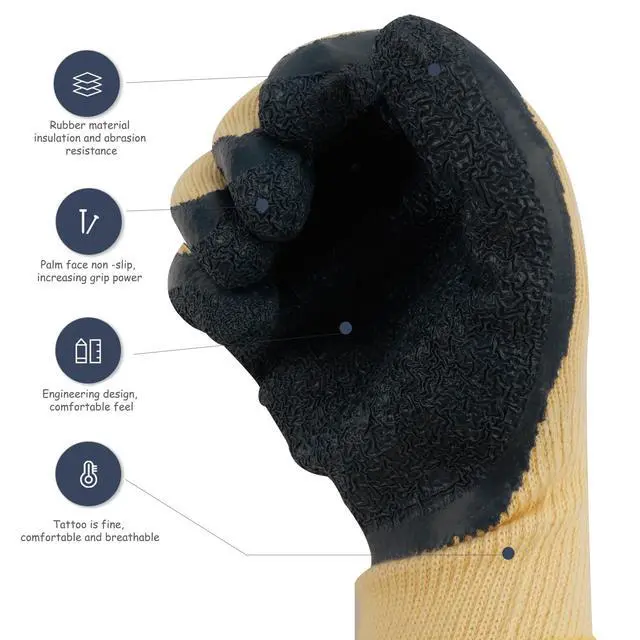 Alt view image 5 of 6 - Insulated Electrician Gloves 400V,ASTM D120 Certified High Voltage Resistant Flame Retardant Work Gloves, Electrical Rubber Non-slip Prevent Shock,Large