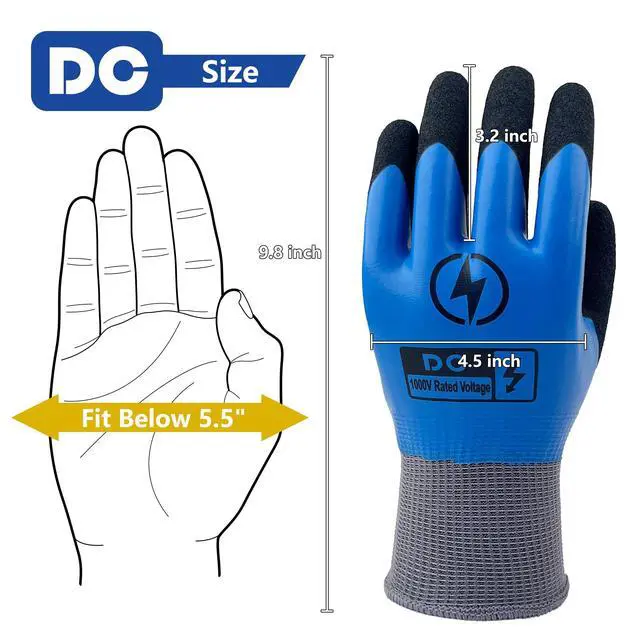 Alt view image 5 of 6 - Insulated Electrician Gloves 1000V,ASTM D120 Certified High Voltage Resistant Flame Retardant Work Gloves, Electrical Rubber Non-slip Prevent Shock,Large