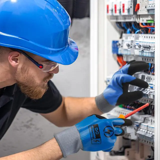 Alt view image 6 of 6 - Insulated Electrician Gloves 1000V,ASTM D120 Certified High Voltage Resistant Flame Retardant Work Gloves, Electrical Rubber Non-slip Prevent Shock,Large