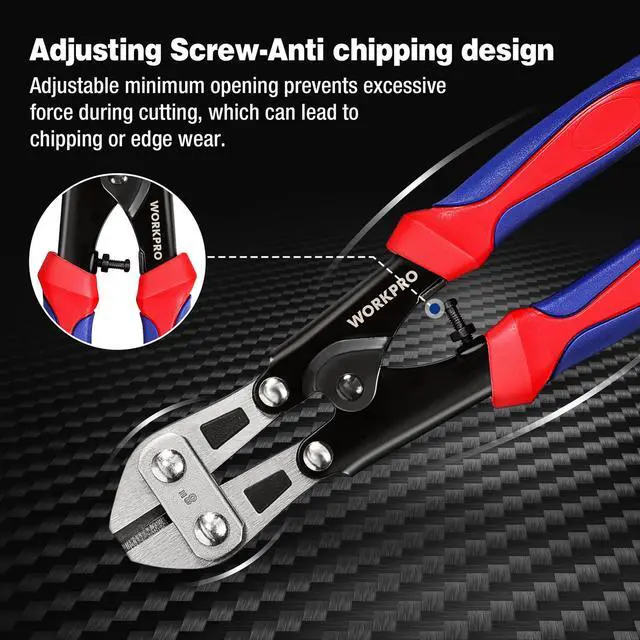 Alt view image 3 of 7 - Mini Bolt Cutter 8-inch, Spring Loaded Small Heavy Duty Wire Cable Cutter, Snips Clippers with Soft Anti-Slip Handle