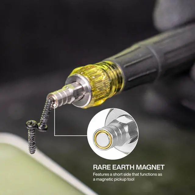 Alt view image 4 of 5 - 32600P Mini Precision Screwdriver with Pocket Clip, 13-in-1 Magnetic All-Purpose Driver with Nut Drivers, Phillips, Slotted, and TORX Tips