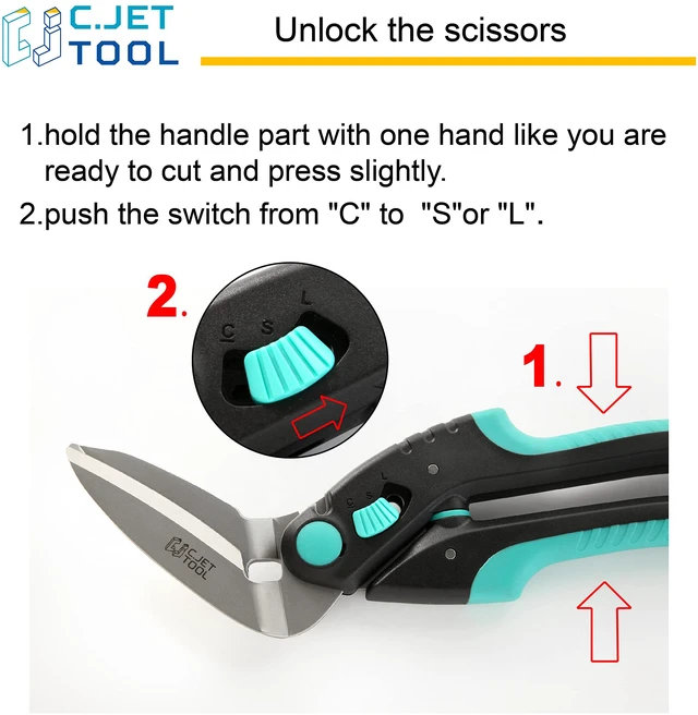Main image of 10" Heavy Duty Carpet Cutter, Industrial Scissors, Multipurpose, Professional Soft Grip Stainless Steel (Turquoise) (Pack of 2)