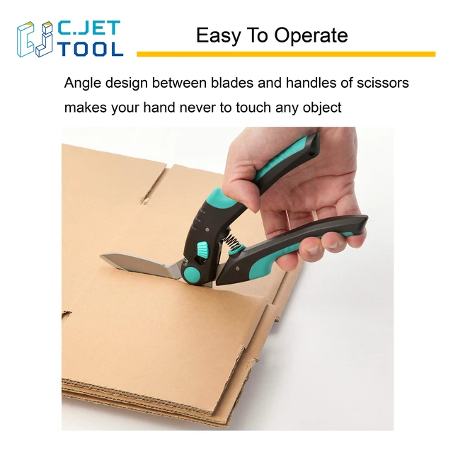 Alt view image 3 of 6 - 10" Heavy Duty Carpet Cutter, Industrial Scissors, Multipurpose, Professional Soft Grip Stainless Steel (Turquoise) (Pack of 2)