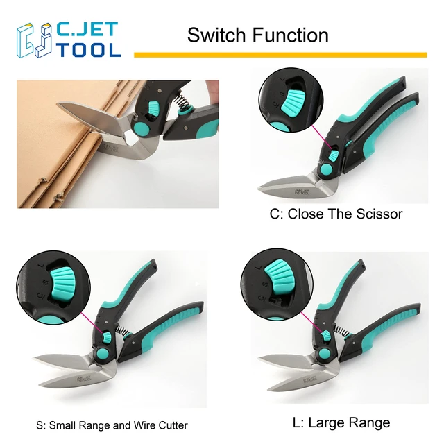 Alt view image 4 of 6 - 10" Heavy Duty Carpet Cutter, Industrial Scissors, Multipurpose, Professional Soft Grip Stainless Steel (Turquoise) (Pack of 2)