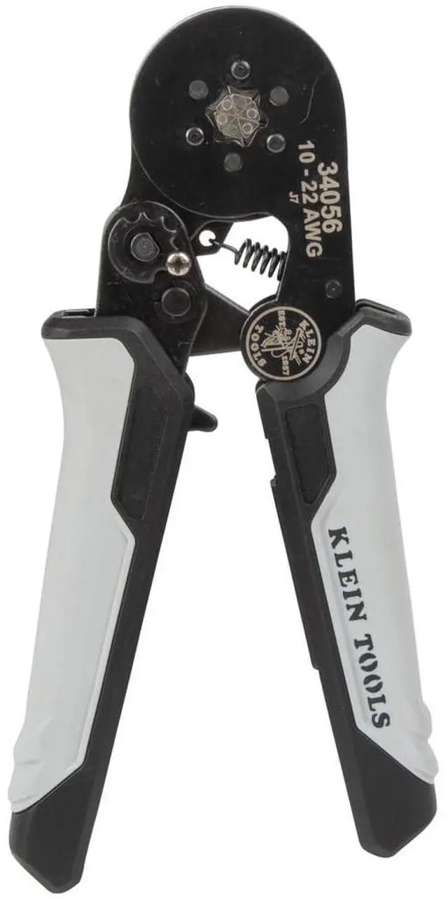 Main image of 34056 Ferrule Crimping Tool, Hex Crimper Pliers for 10 to 22 AWG Wire Terminals, Built-In Adjustable Ratchet, for Electrical Work
