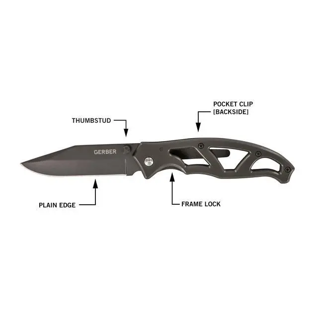 Alt view image 7 of 7 - Gear Paraframe I EDC Folding Pocket Knife, 3" Fine Edge with Safety Frame Lock, Stainless Steel, Grey