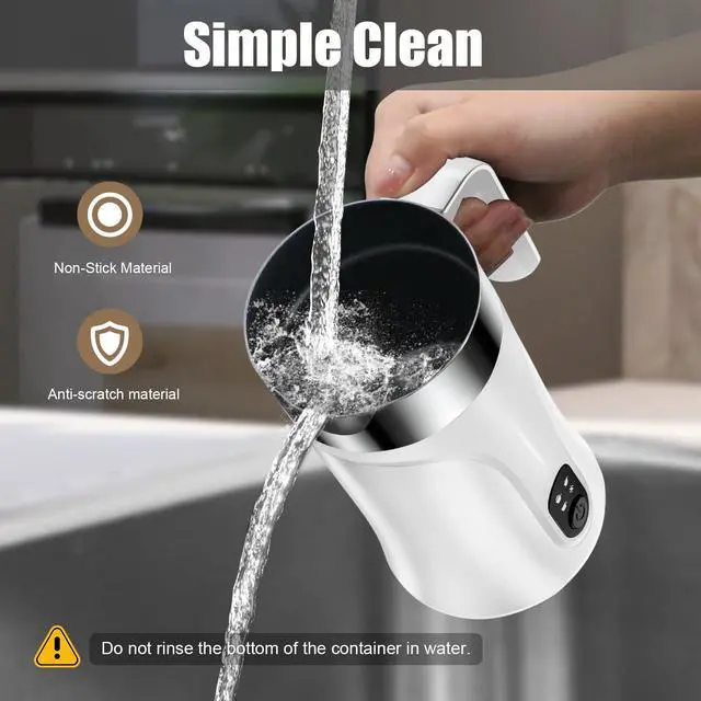 Alt view image 7 of 7 - Milk Frother, 4-in-1 Milk Frother and Steamer, 10.1oz/300ml Automatic Hot and Cold Foam Maker and Milk Warmer, Electric Milk Frother for Coffee, Latte, Cappuccino, Matcha(White)