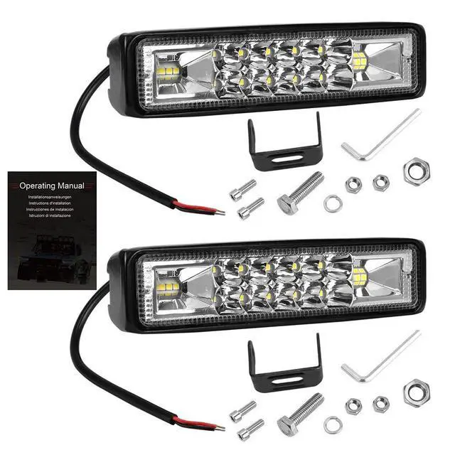 Alt view image 6 of 6 - 6 Inch Led Pods Light Bar - Slim 60W 10000Lm 12V/24V Driving Fog Light Waterproof Combo Flood Spot Lights for Trucks Off Road ATV UTV Golf Cart Trailer 2 Pack