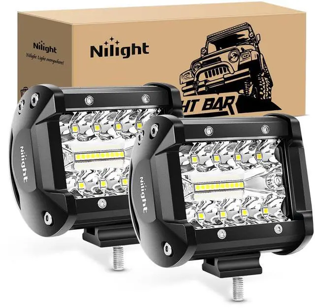 Main image of Led Light Pods 2PC 4Inch 60W Flood Spot Combo Triple Row Driving Lamp Roof Bumper Off Road LED Work Lights Pods for Van Camper Wagon Car Pickup Golf Cart ATV UTV SUV Truck Boat 4x4