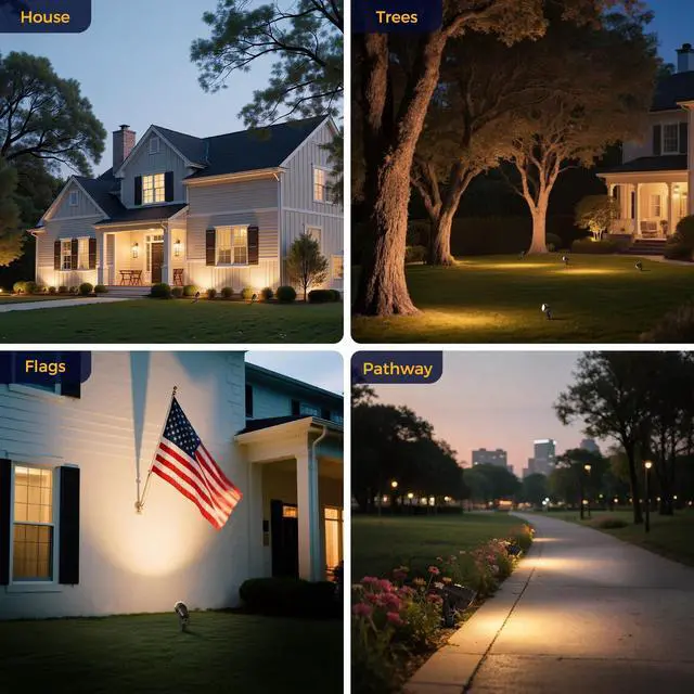 Alt view image 7 of 7 - LED 5W Dusk to Dawn Outdoor Lighting, Auto On/Off 3000K Landscape Outdoor Spotlight, IP66 Waterproof Plug in Spot Lights for Yard, Garden, House, Pathway, Plant, UL Listed (2 Pack)