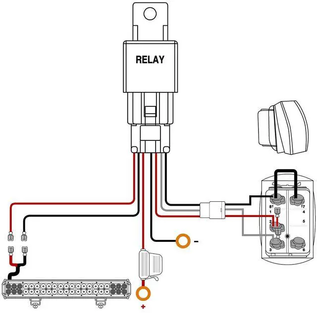 Alt view image 5 of 7 - LED Light Bar 20 Inch 126W Spot Flood Combo Led Off Road Lights 12V 5Pin Rocker Switch LED Light Bar Wiring Harness Kit, 2 Years Warranty, Model: ZH082, Clear