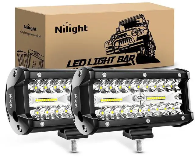 Main image of 18022C-B 6.5Inch 2PCS 6.5 Inch 120W Spot & Flood Combo Bar Driving Waterproof Led Work Light Triple Rows Off-Road Truck Car ATV SUV Jeep Cabin Boat, 2 Years Warranty