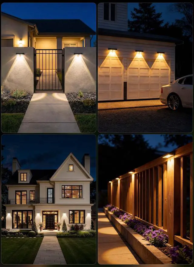 Alt view image 7 of 7 - 8 Pack Solar Fence Lights Outdoor, 3000/4000/6000K/RGB 12 Modes | Fence Lights Solar Powered, 11 Colors, IP65 Waterproof, for Outside Backyard, Deck, Step, Wall, Yard, Patio, Pool, Railing