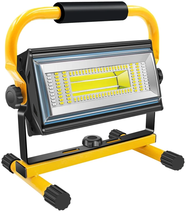 Main image of 7000LM Rechargeable LED Work Light, 100W Portable Flood Light | 10800mAh 348H Runtime 6 Light Modes 360° Adjustable Stand For Job site, Garage, Workshop, Construction & Emergency