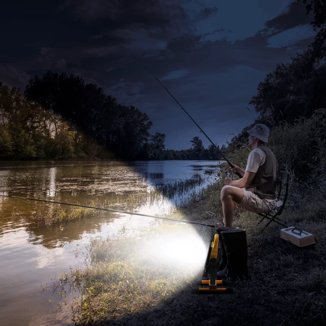 Alt view image 7 of 7 - 7000LM Rechargeable LED Work Light, 100W Portable Flood Light | 10800mAh 348H Runtime 6 Light Modes 360° Adjustable Stand For Job site, Garage, Workshop, Construction & Emergency