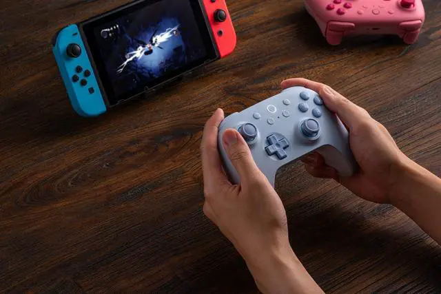 Alt view image 3 of 7 - Ultimate 2C Bluetooth Controller for Switch/Switch 2, Wireless Controller with 6-Axis Motion Control, Rumble Vibration, Refined D-Pad and Bumpers, and Hall Effect Joysticks (Blue)