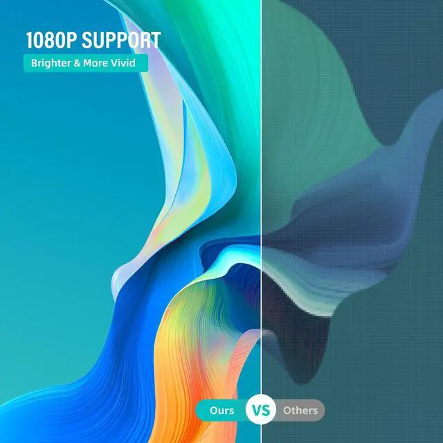 Alt view image 6 of 7 - Mini Projector WiFi Home Theater Portable Projector, Phones Can Be Connected to The Movie Projector Via WiFi or Via Data Cable, Compatible With Smartphone/ Tablet/ Laptop/ TV Stick/ USB Drive