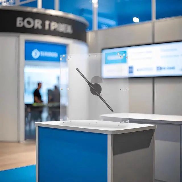 Alt view image 6 of 7 - 3DHologramFan, 42CM 3DHologramfan Projector HD LED Holographic Christmas Tree Advertising Display with Remote and Bluetooth and WiFi,1500 Video Library and for Business,Bar,Halloween Missyou 16.5 Inch