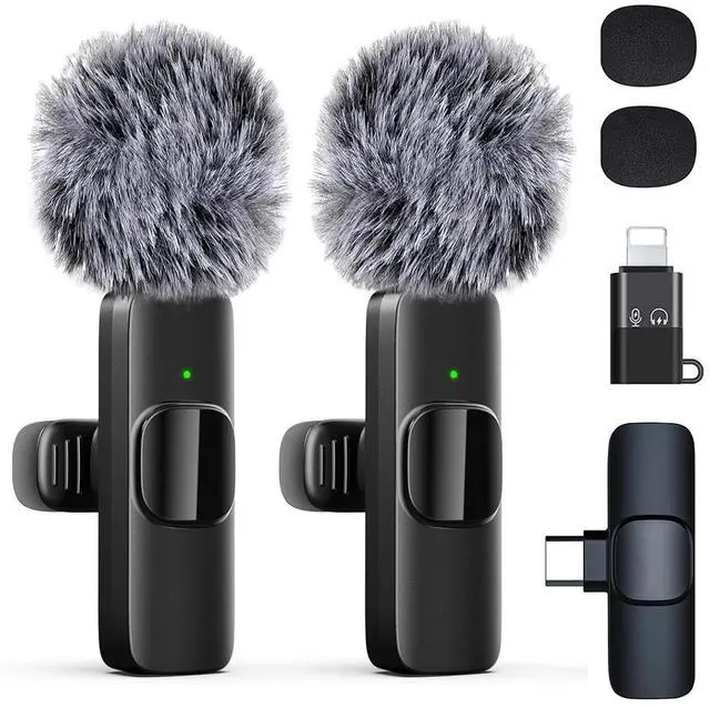 Main image of Professional Wireless Lavalier Microphone for iPhone, iPad, Android Phone, Mini Microphone, Wireless Lapel Mic for Video Recording, Interview Podcast Vlog YouTube Tiktok for Content Creators
