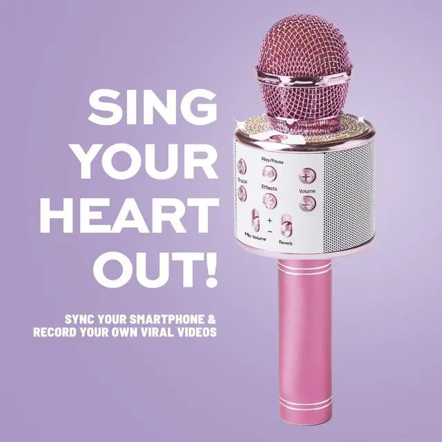 Alt view image 5 of 7 - Bluetooth Karaoke Microphone for Kids, Wireless Mic with Voice Effects, Echo, USB-C Charging, Volume Controls & TF Card Slot, Portable & Durable Toy for Singing, Parties & Gifts, Ages 6+